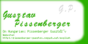 gusztav pissenberger business card